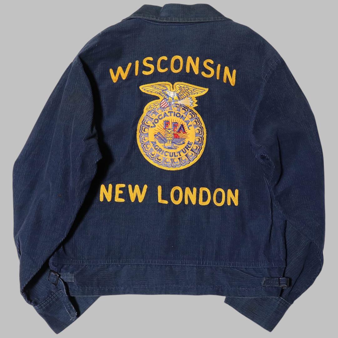 80s☆FFA☆ファーマーズジャケット☆刺繍 ワッペン☆USA製☆短丈☆L