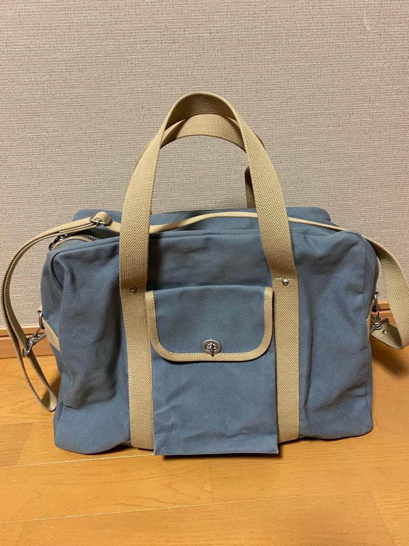 信三郎 B-03 ボストン バッグ ショルダーストラップ付き 美品 一澤 青