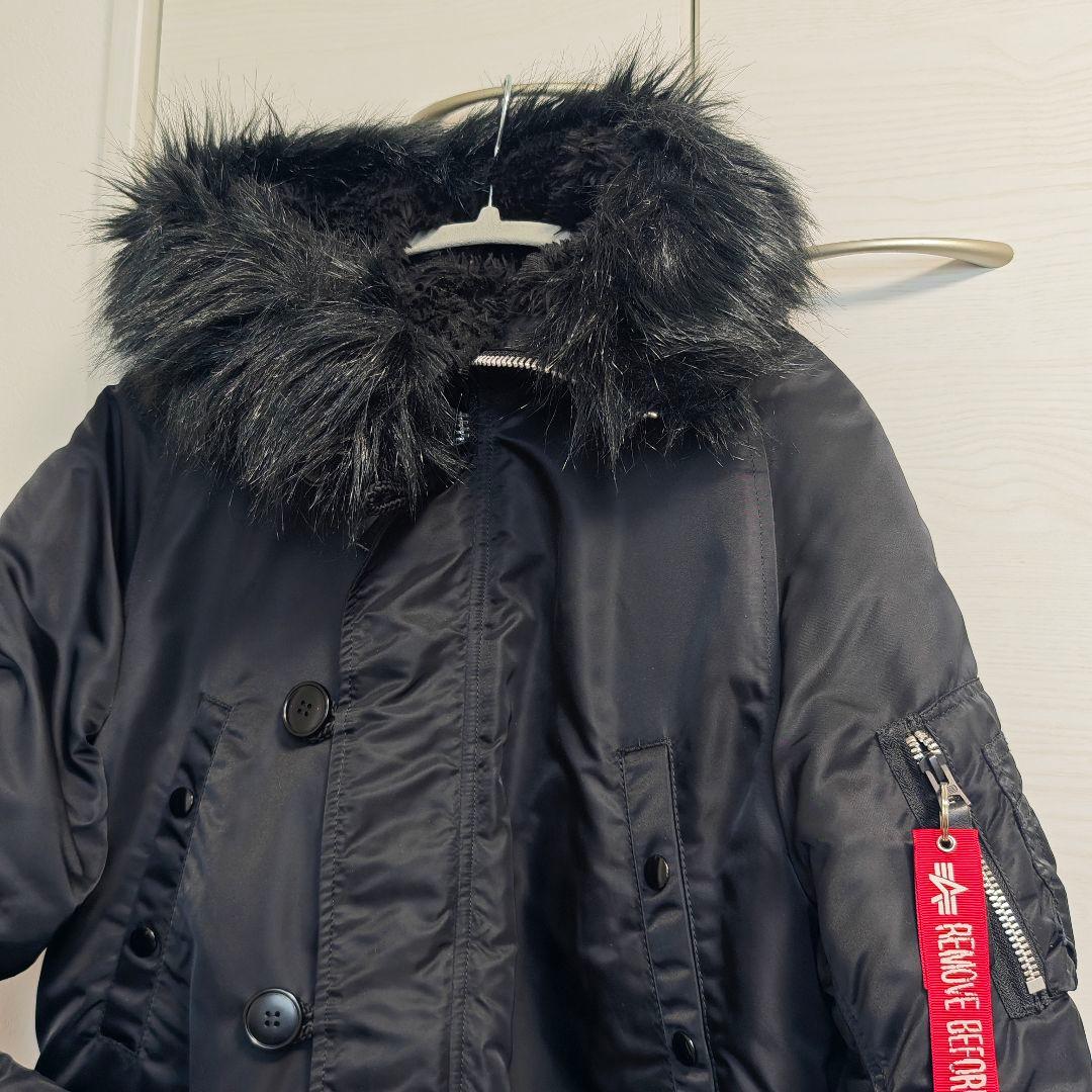 ALPHA N-3B ジャパンスペック ブラックファー Mサイズ ブラック美品 Alpha Industries（アルファ・インダストリーズ） ALPHA社 アルファ