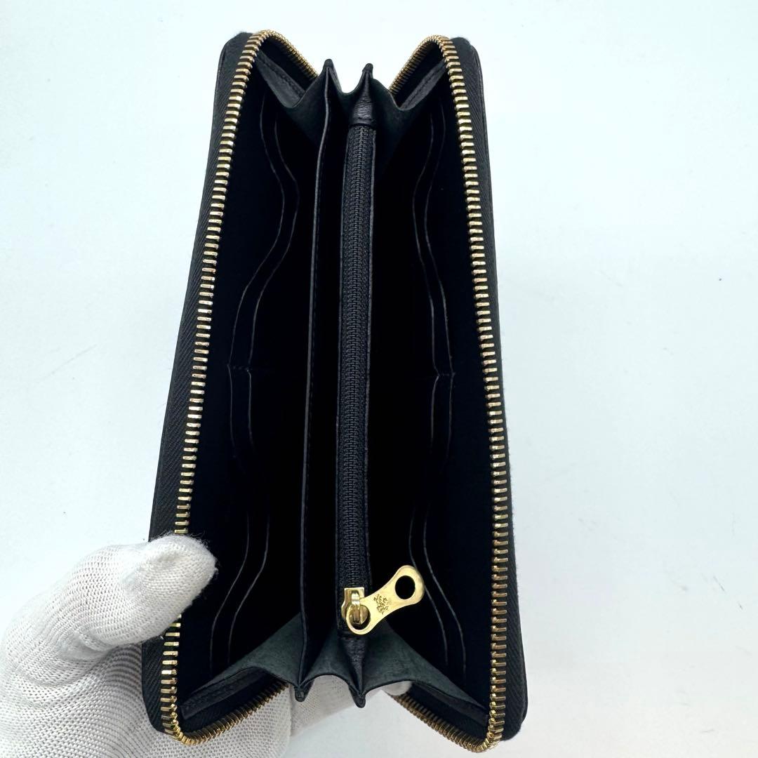 極美品 イルビゾンテ ロゴ入り長財布 山口一郎 コラボ レザー シボ革