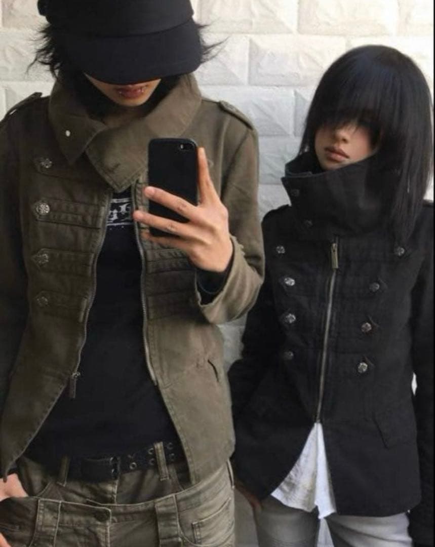 Imdelusion ナポレオンジャケット スリムライダースジャケット y2k