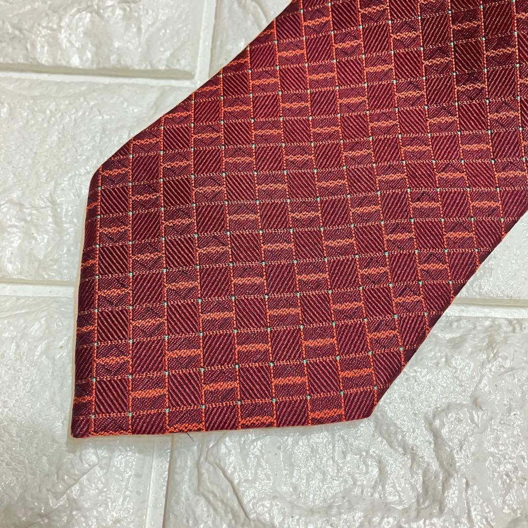 イヴサンローラン ネクタイ 総柄 ボルドー 赤 シルク100 - メルカリ