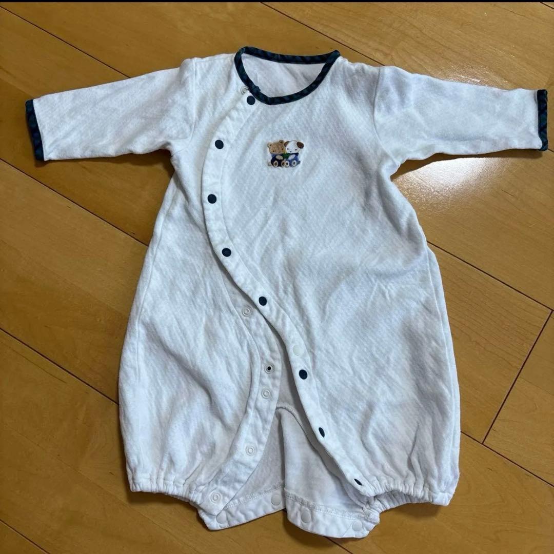 ファミリア ツーウェイオール ロンパース 50-60 くま刺繍 - メルカリ