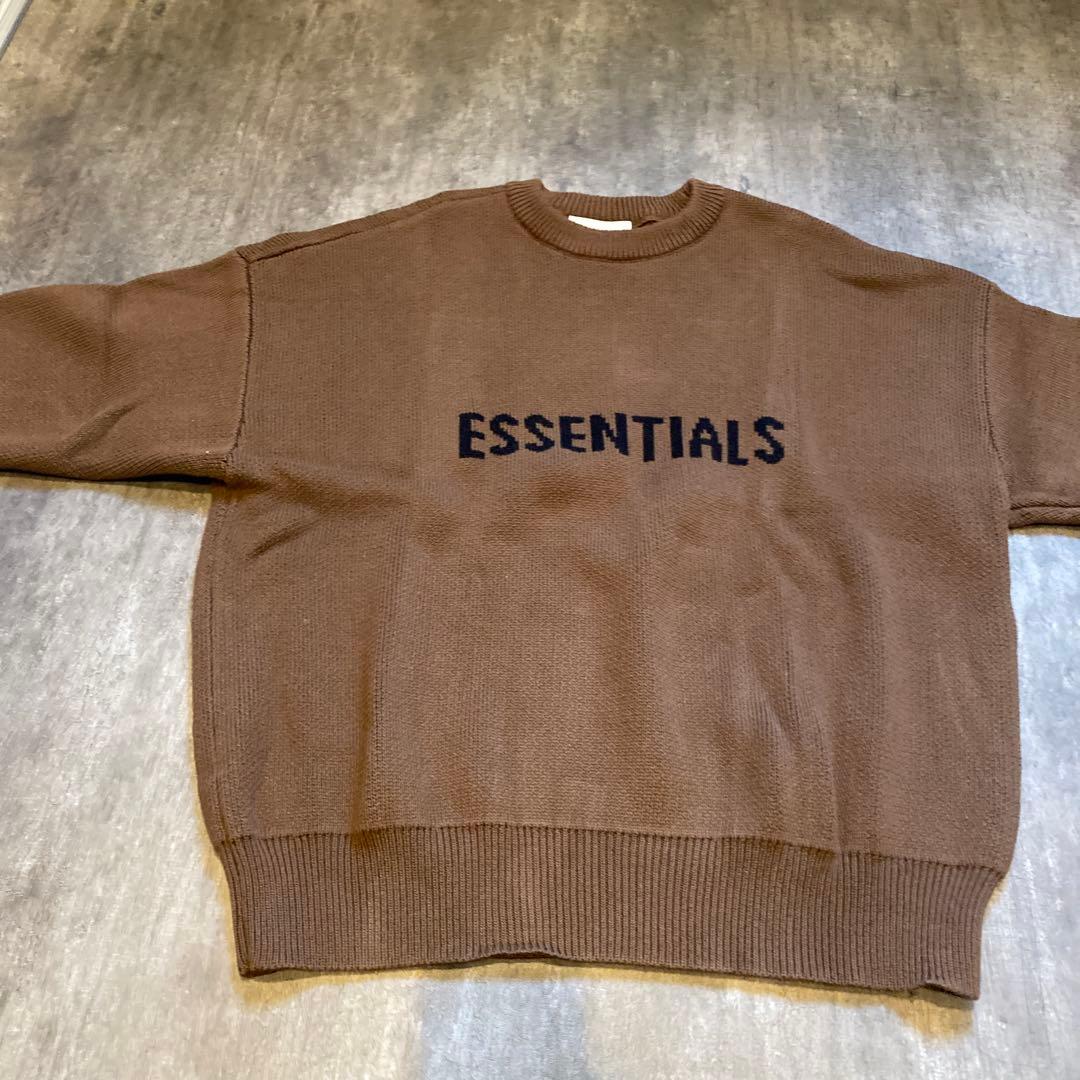 エッセンシャルズ ロゴ セーター ニット SSENSE限定 ブラウン M - メルカリ