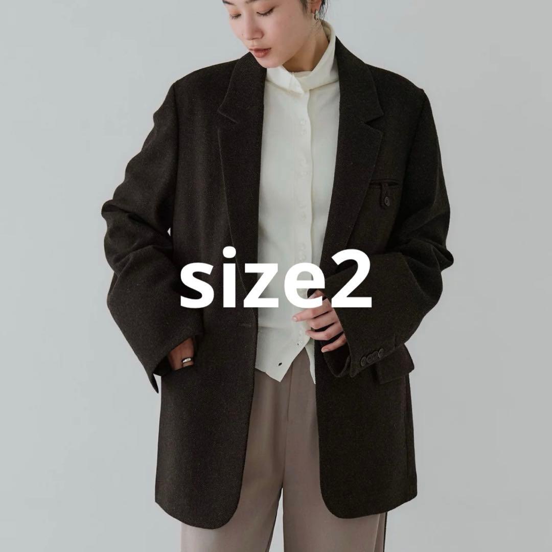 crewre クルーレ ソフトツイードオーバージャケット ダークブラウン 2