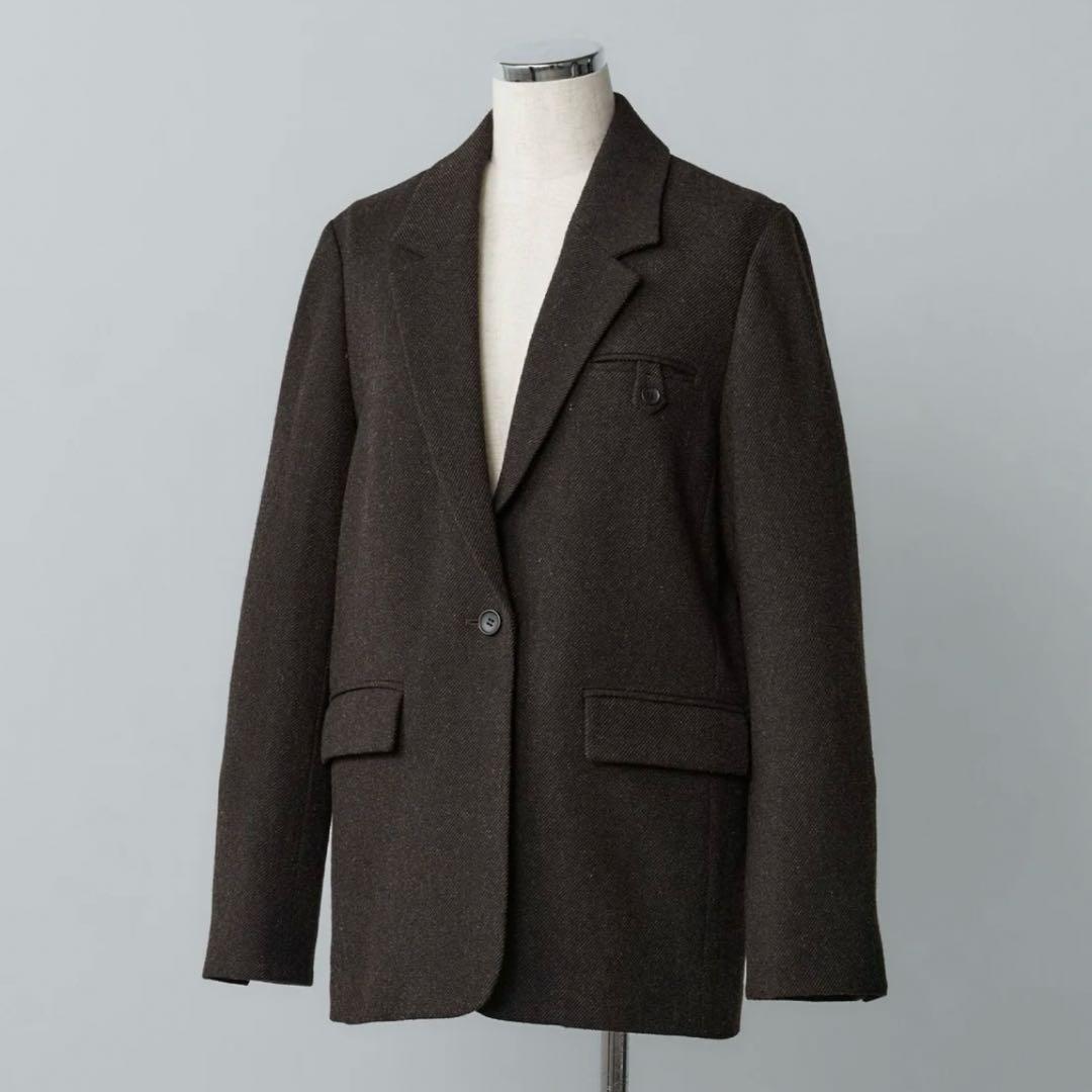 crewre クルーレ ソフトツイードオーバージャケット ダークブラウン 2