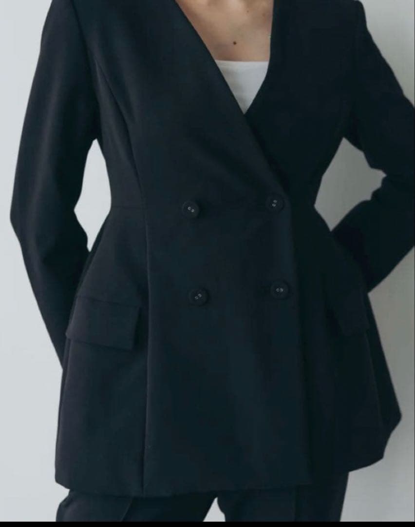 ジャケット・アウター carla Ruffle Peplum Jacket navy Ruffle 2way Peplum Jacket -Navy – CARLA