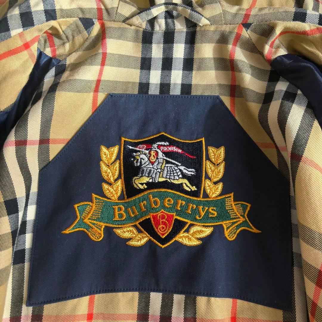 希少♪Burberry バーバリー ヴィンテージ フーデットコート ネイビー