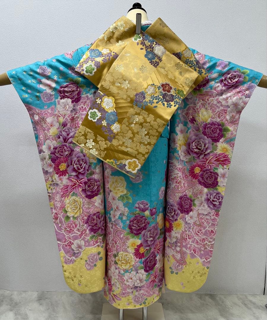 振り袖 フルセット 別誂長襦袢 金彩加工 長尺袋帯 成人式 結婚式 695