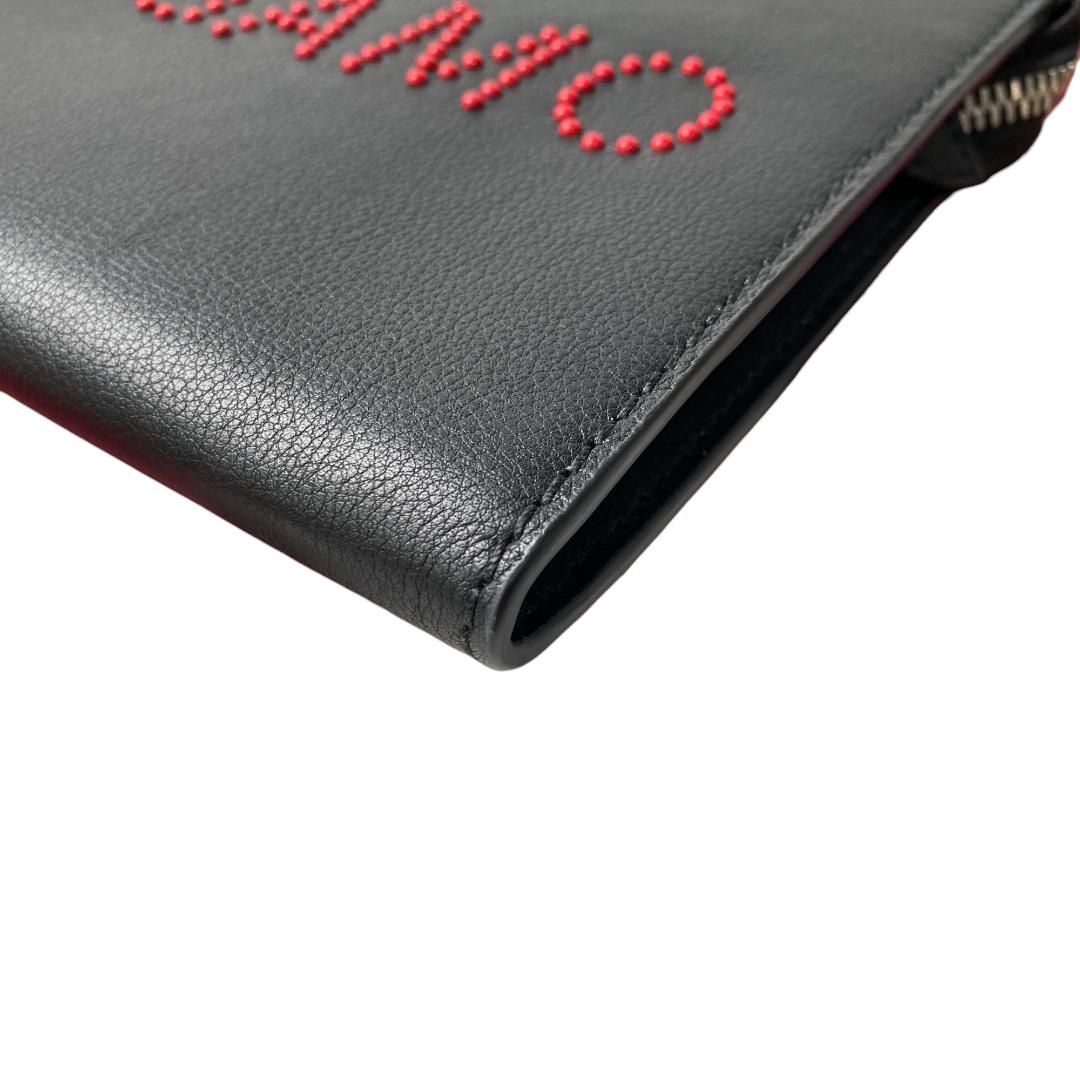 美品 フェラガモFERRAGAMO クラッチバッグ ロゴスタッズ 24-A121