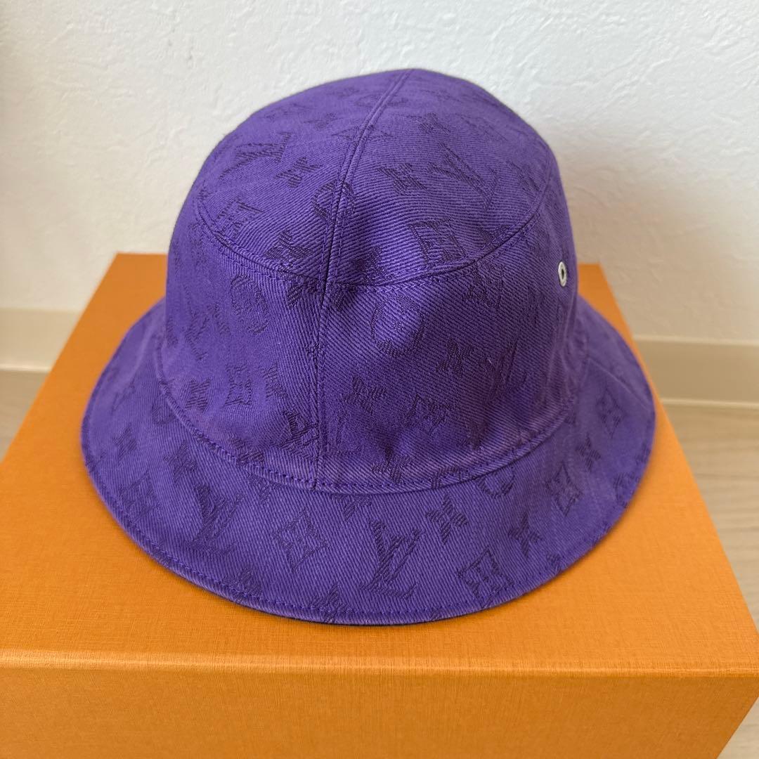 LOUIS VUITTON バケットハット 黒 紫 リバーシブル