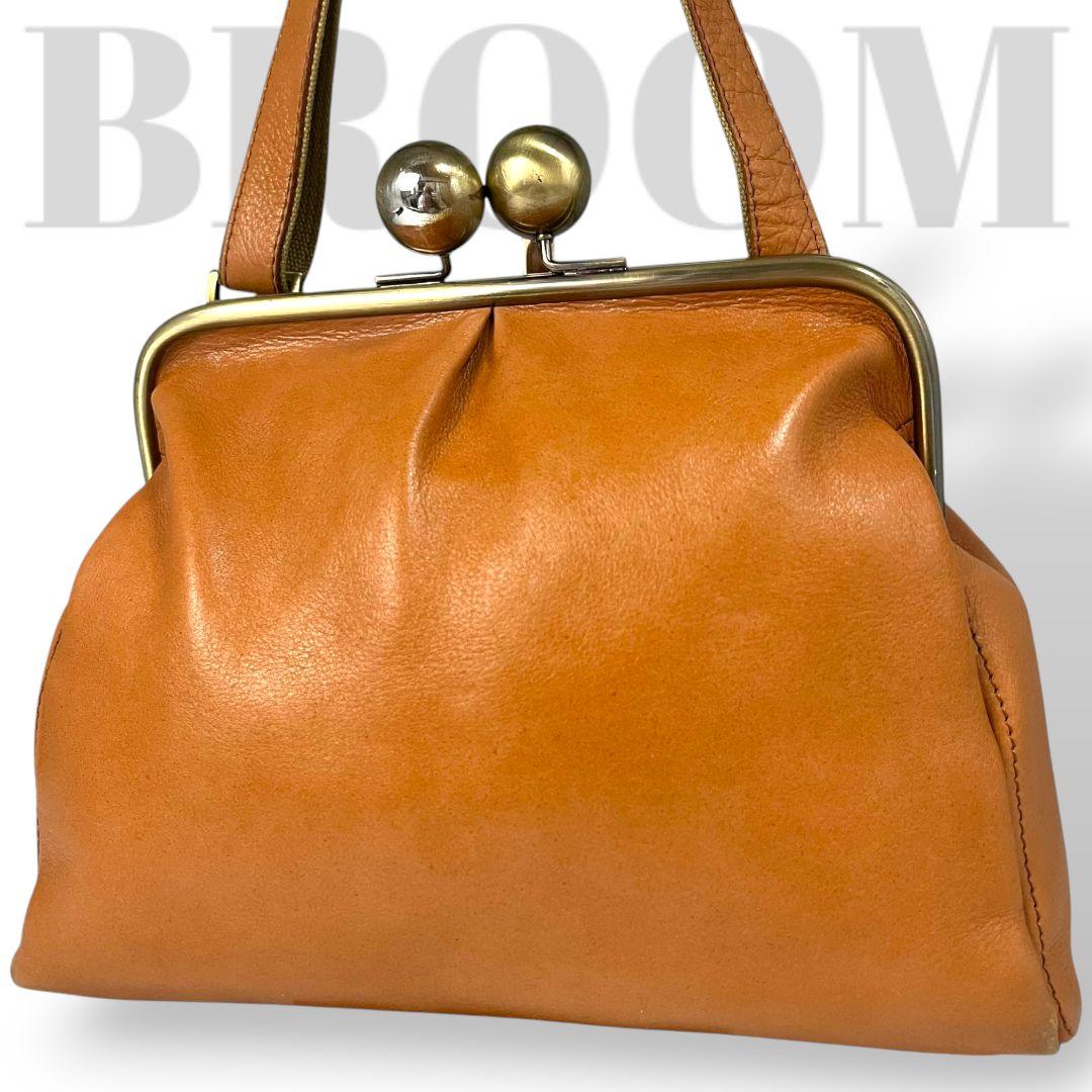 美品✨BROOM ブルーム がま口 ショルダーバッグ レザー 斜め掛け