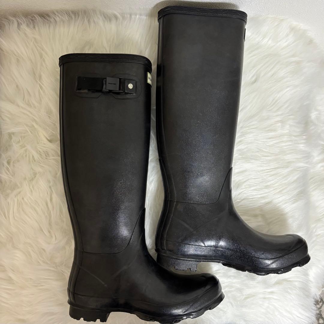 HUNTER 希少モデル ブラック カーキ 長靴 39(25cm) 雪 防水 雨 | 激安