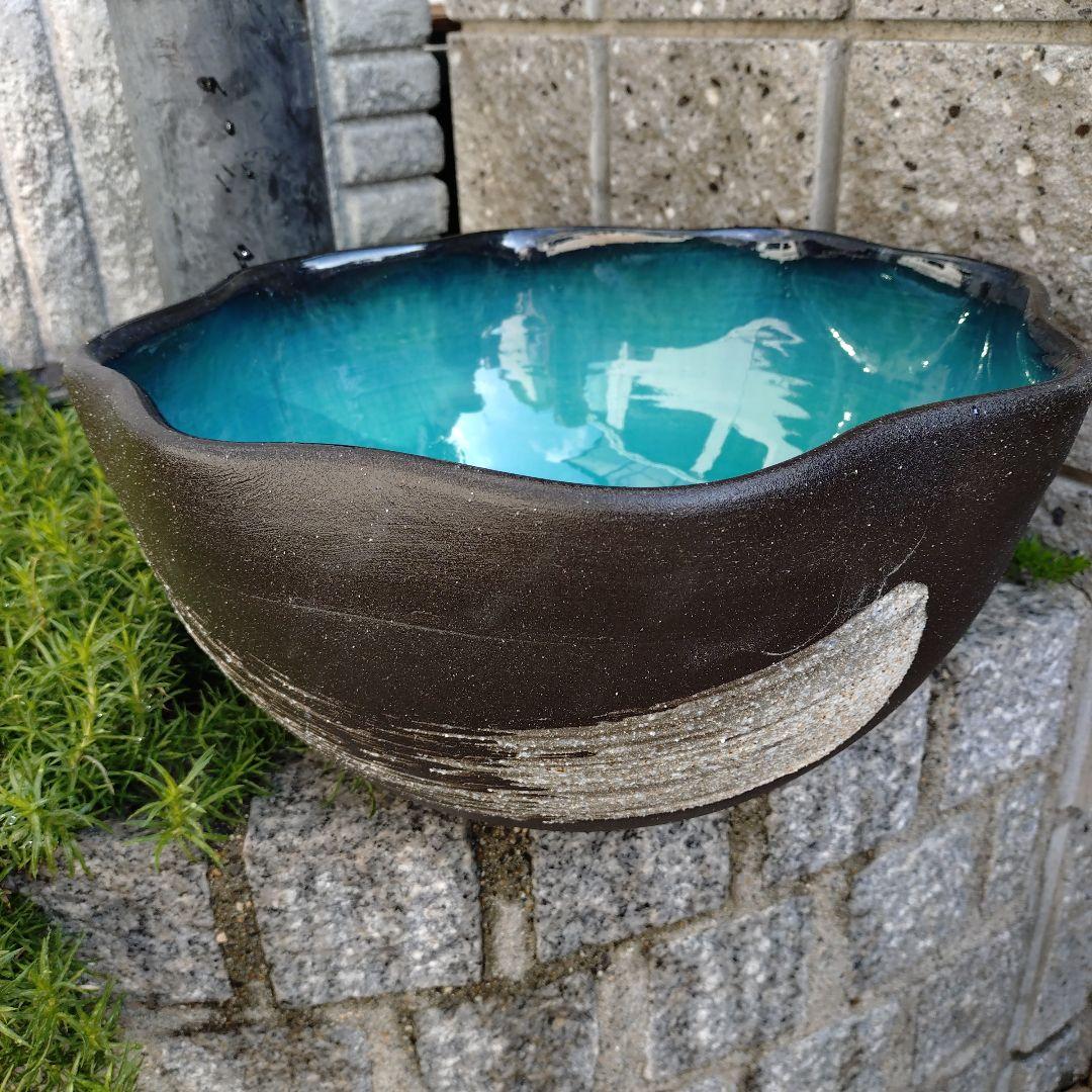 信楽焼 陶器 めだか鉢 睡蓮鉢 グリーン(大)37cm - メルカリ