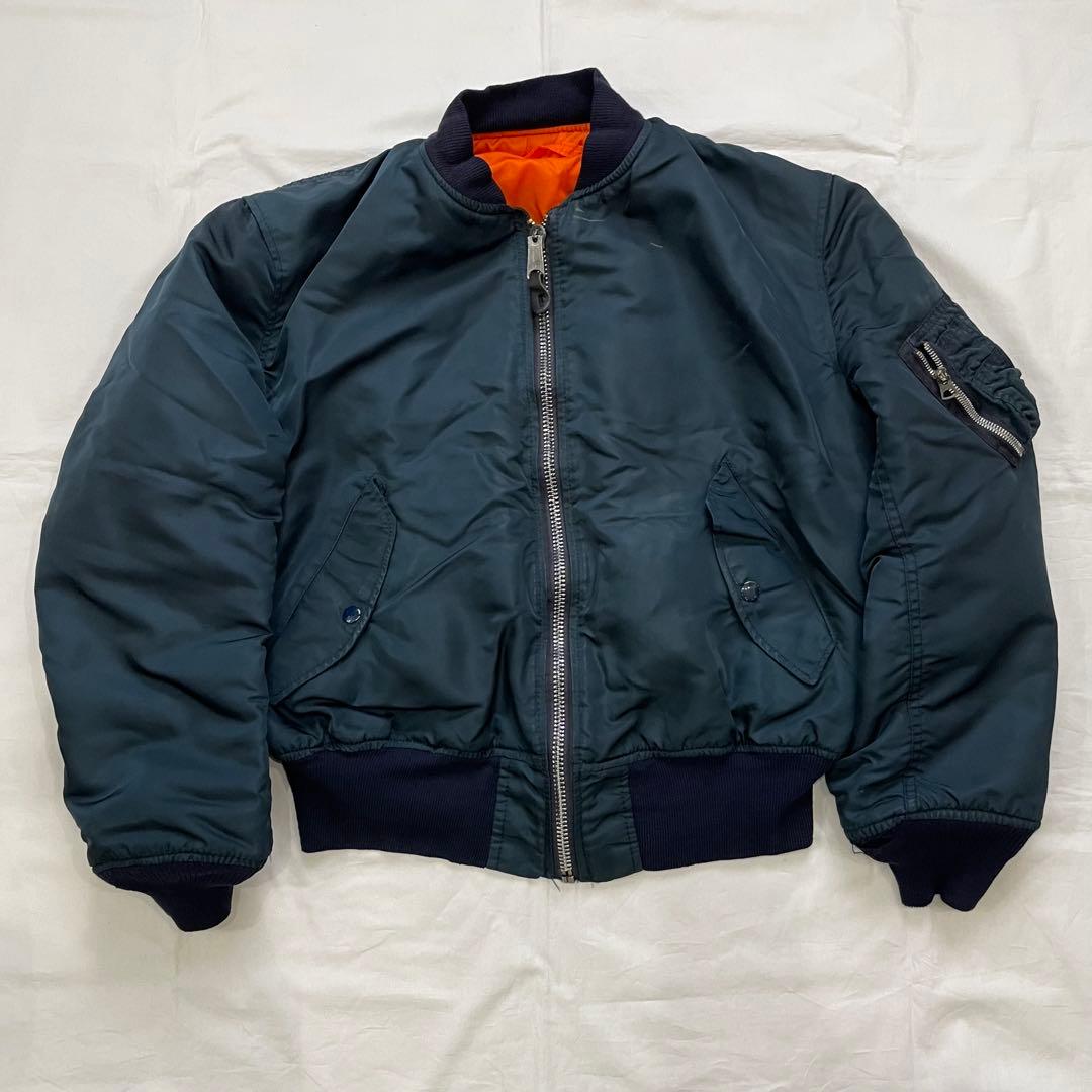 ALPHA】 80s 90s MA-1 USA製 ネイビー Lサイズ 初期タグ - メルカリ