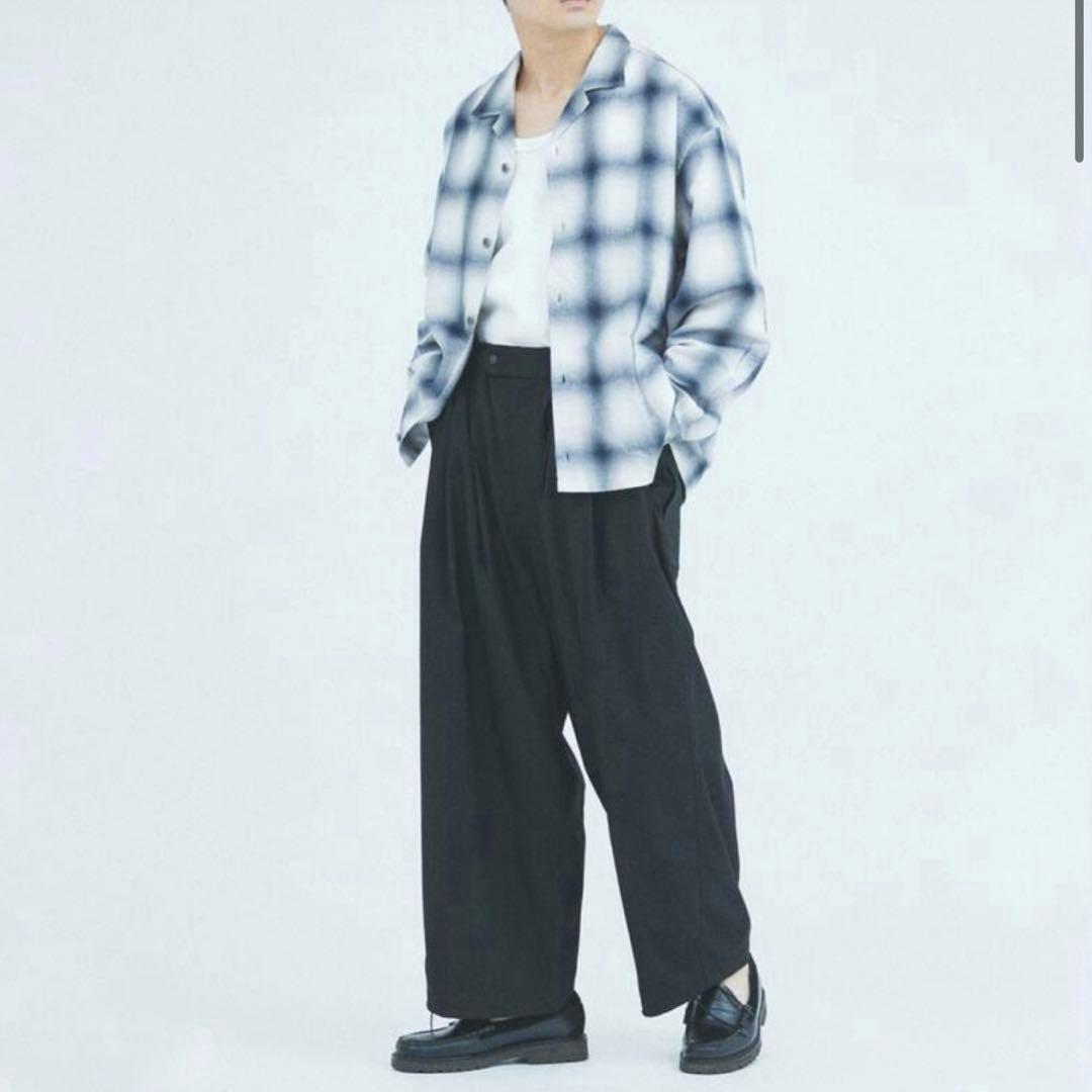 25年製　J.S.stead リラックス　オンブレオープンカラーシャツ