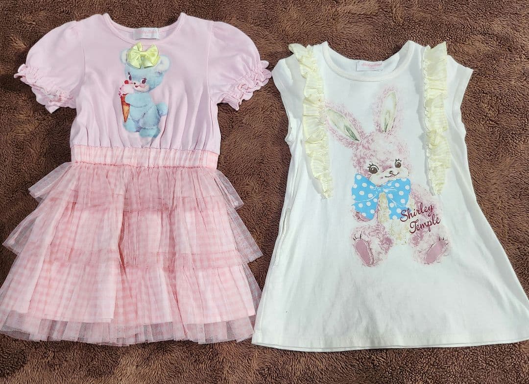 シャーリーテンプル くま うさぎ ワンピースセット - メルカリ