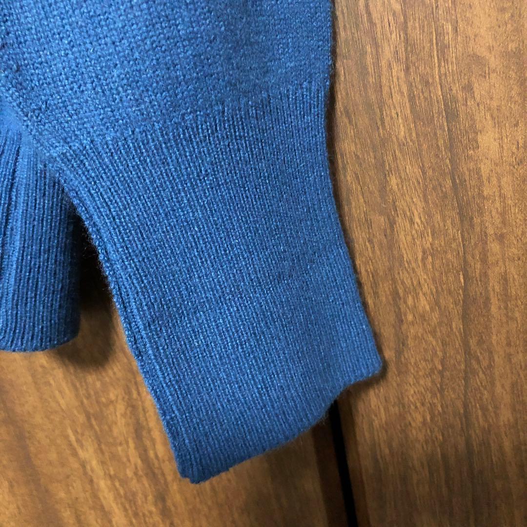 80s スコットランド製 Ballantyne カシミヤ Vネックニット M 青 - メルカリ