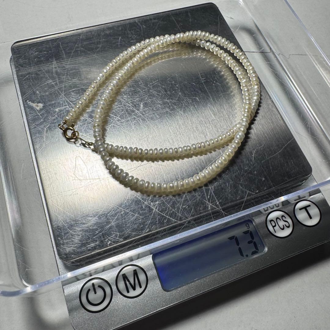 K18 750刻印 本真珠 ベビーパール ネックレス 3.2mm 41.5cm