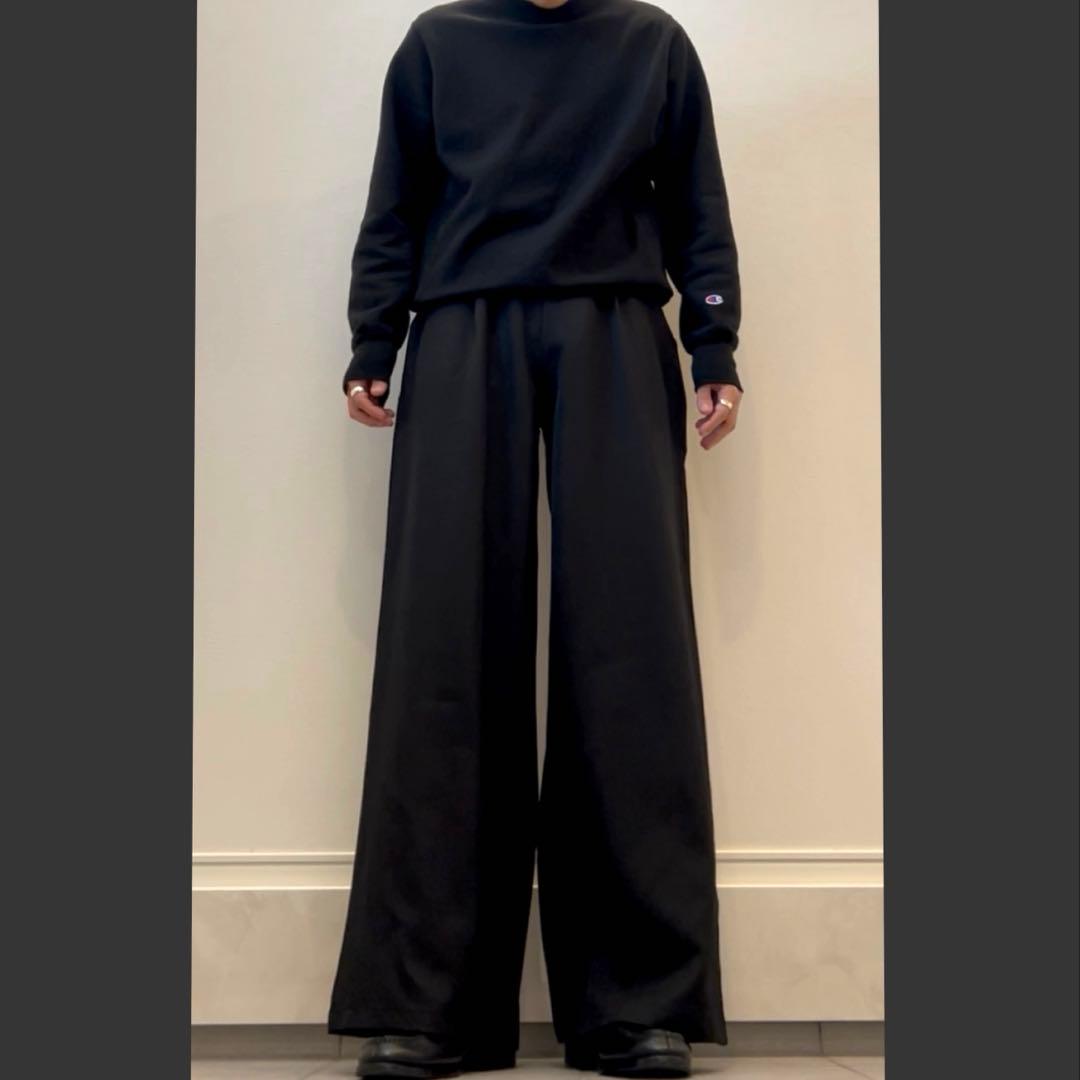 ヴィンテージ ワイド フレア スラックス ブラック - メルカリ