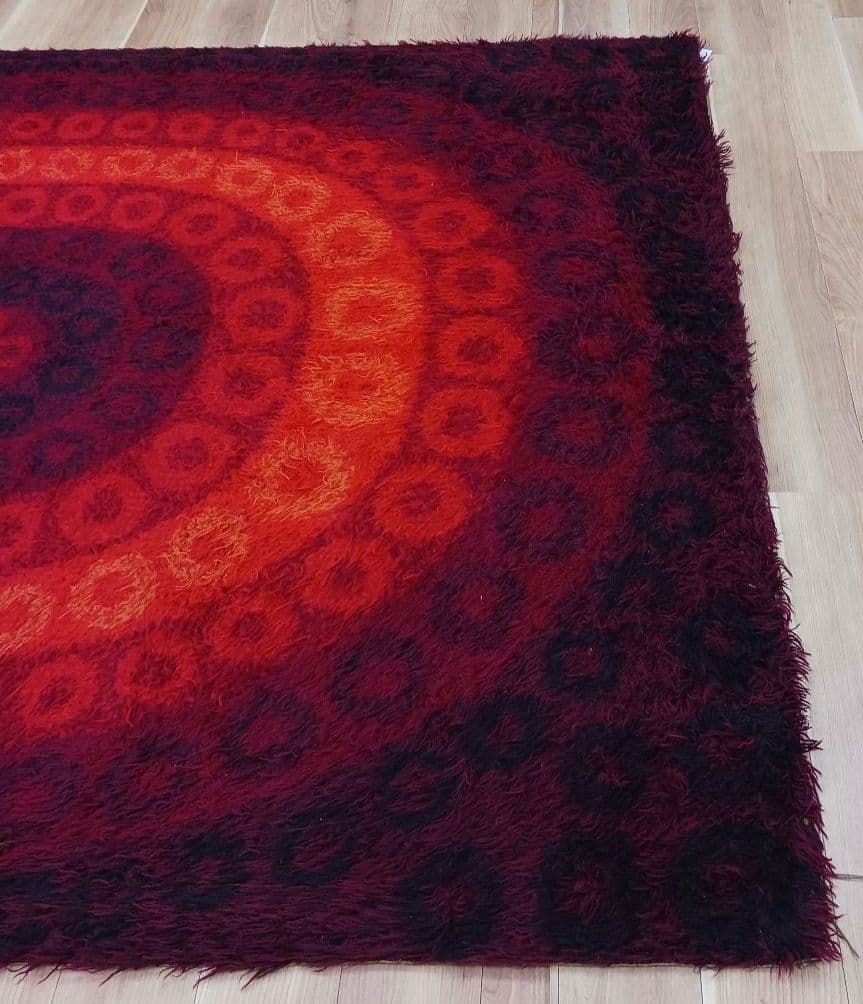 Y3189-2 ウール100% シャギーパイル ラグ 大判 276×197㎝