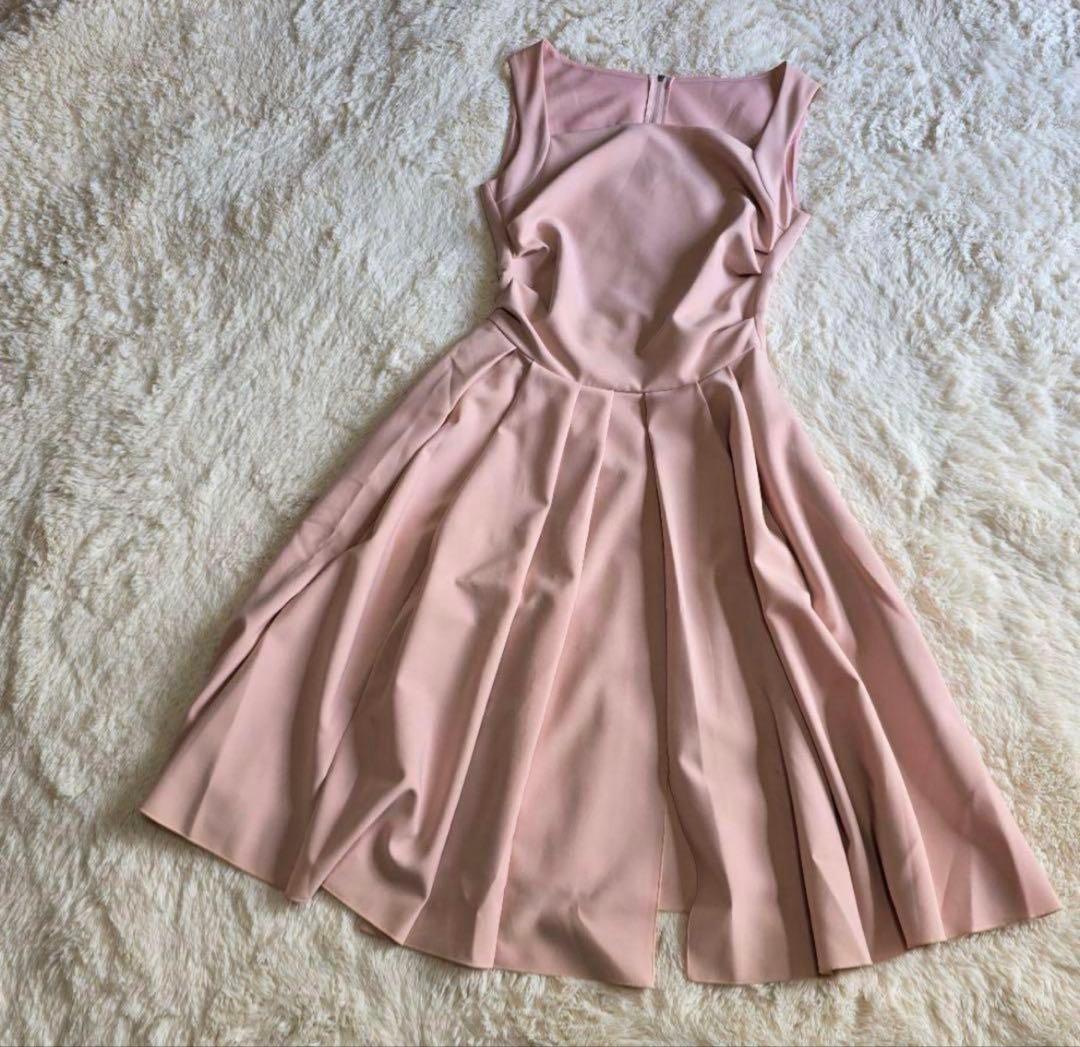 FOXEY フォクシー ノースリーブ ワンピース ピンク40 美品 フレア