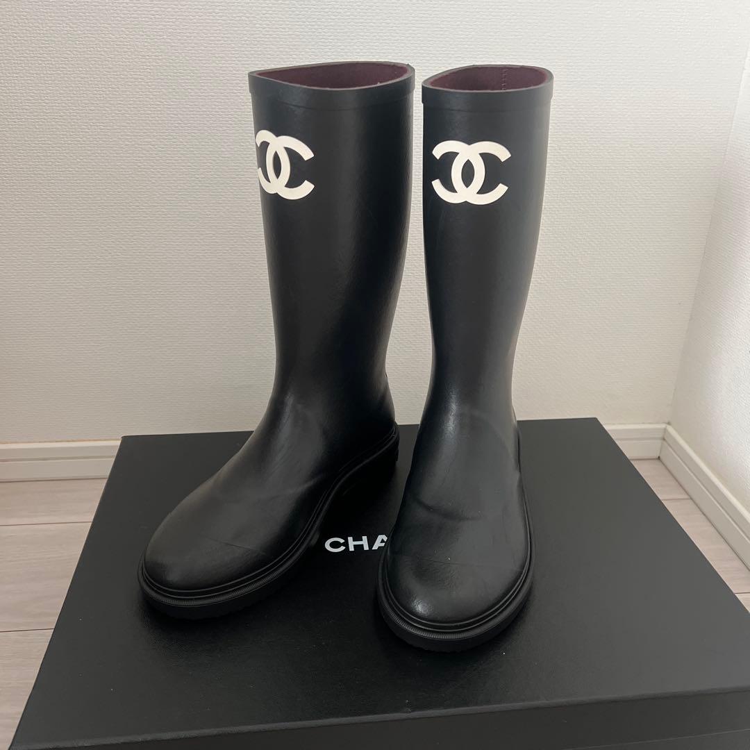 新品未使用 シャネル レインブーツ 37 CHANEL 長靴 ジェニ シューズ CHANEL シャネル レインブーツ 37 ジェニー着用 【新品未使用】 - メルカリ