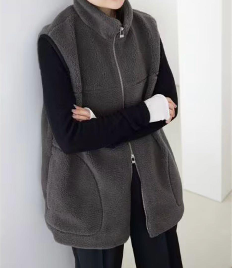 SLOBE IENA スローブイエナ ボアスタンドベスト グレー - メルカリ