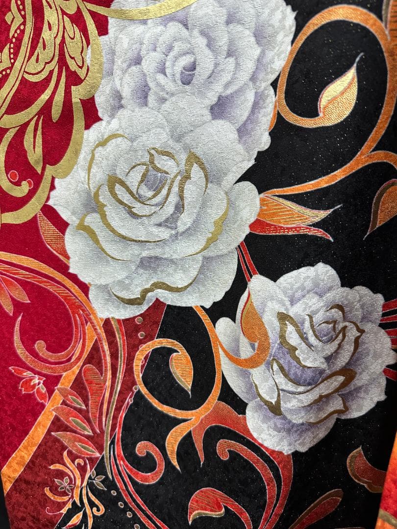 赤黒金 薔薇ゴールド小悪魔ageha系振袖フルセット