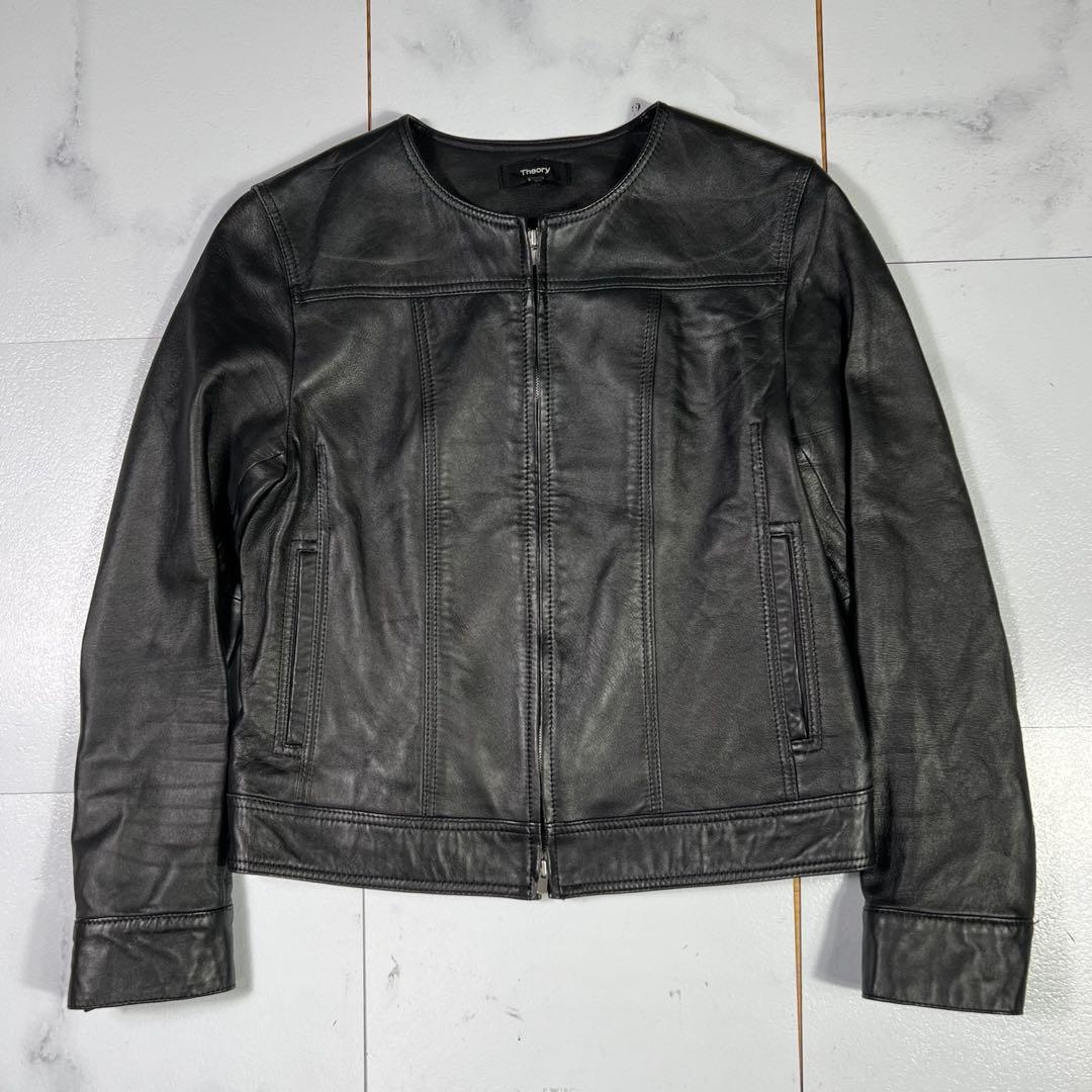 美品 20SS theory セオリーノーカラー ラムレザージャケット S 2120800018536_1.jpg
