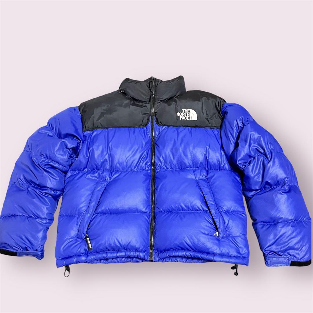 THE NORTH FACE ヌプシ ダウンジャケット 黒 青 90s レア - メルカリ