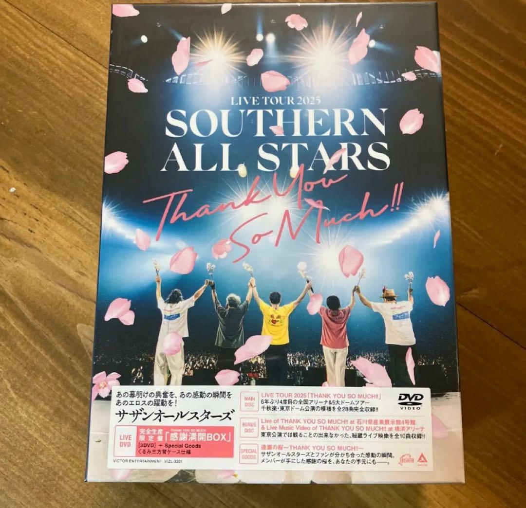 新品　限定盤　サザン LIVE 2025 THANK YOU SO MUCH!! Amazon.co.jp: LIVE TOUR 2025 「THANK YOU SO MUCH!!」 [完全生産限定
