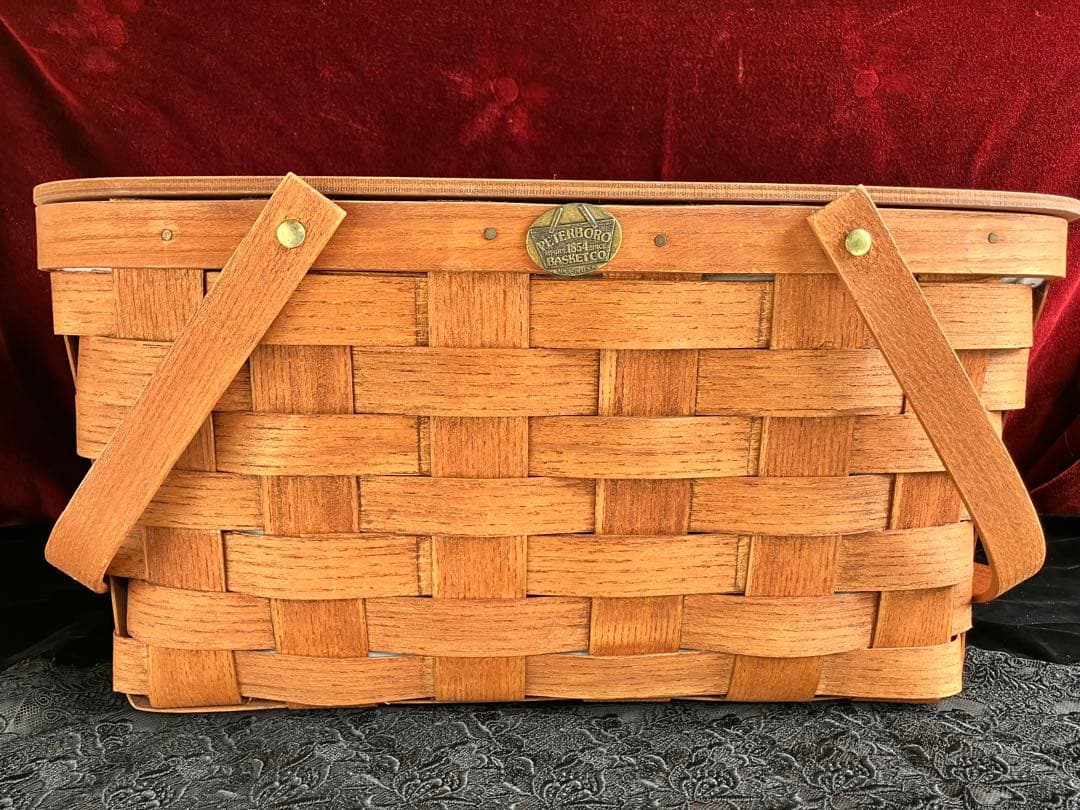 PETERBORO社 ピーターボロ ピクニックバスケット蓋付き ギンガムチェック 暮らしに根差した「PETERBORO （ピーターボロ）」のハンドメイド