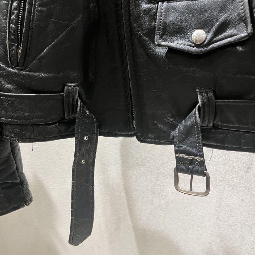 50〜60s レザーライダースジャケット ダブル USA製 SERVALジップ