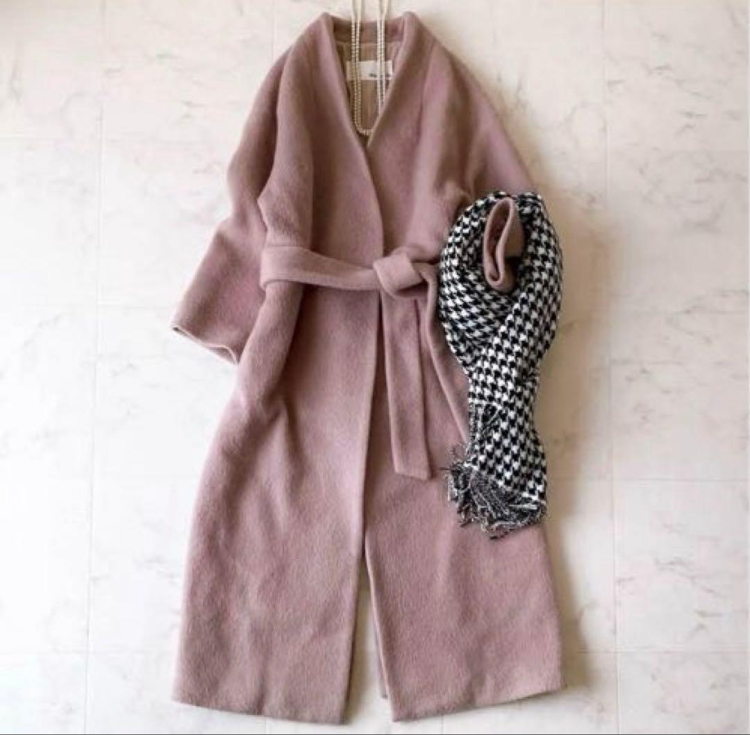 美品☆ウィムガゼット モヘアシャギー ロングガウンコート 大草直子