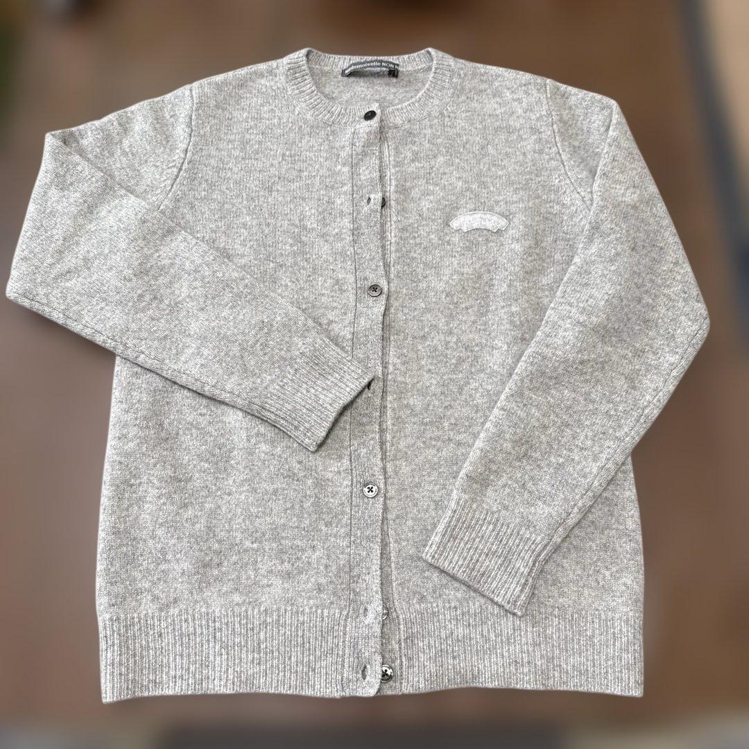 【新品・未使用】マドモアゼルノンノン　ウールカーディガン　杢グレー 新品・未使用】マドモアゼルノンノン ウールカーディガン 杢グレー