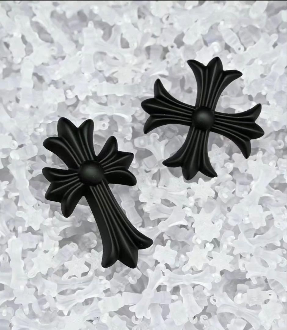 バカデカFAKE HEARTSクロスブラック 十字架 ネックレス クロムハーツ