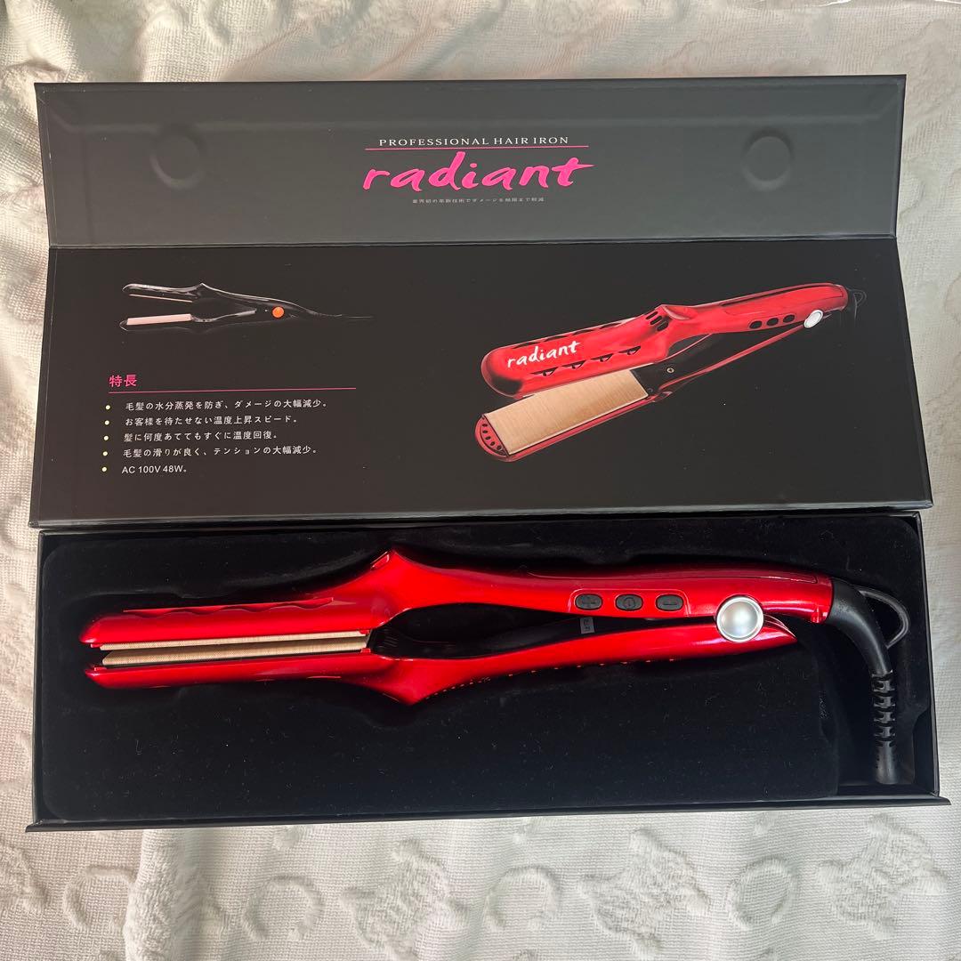 【美品】radiant ストレートアイロン 28mm ストレートアイロン 28mm radiant（ラディアント） グロッシーブラック