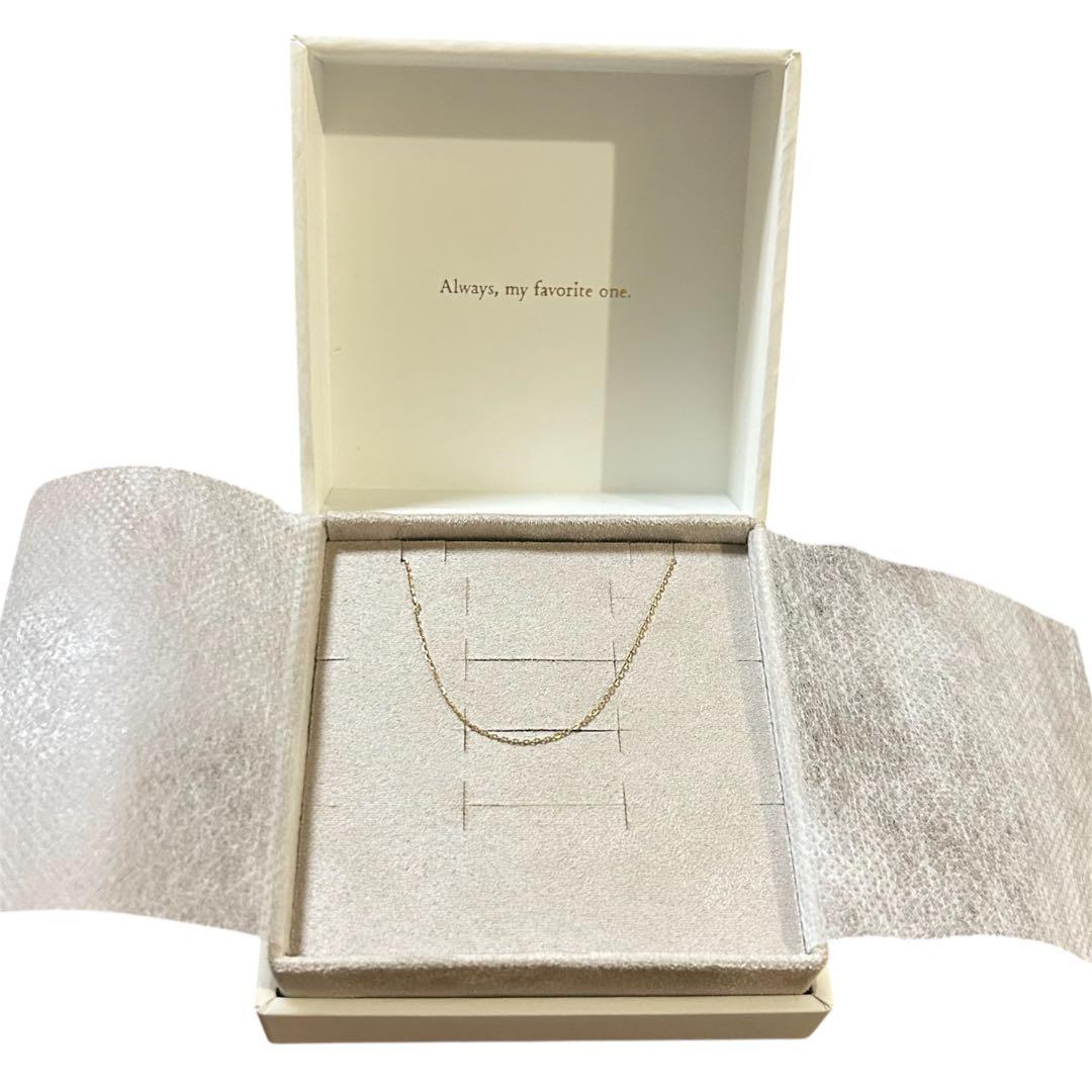 極美品 ete 現行品 K10YG ミラーカットチェーンネックレス ゴールド