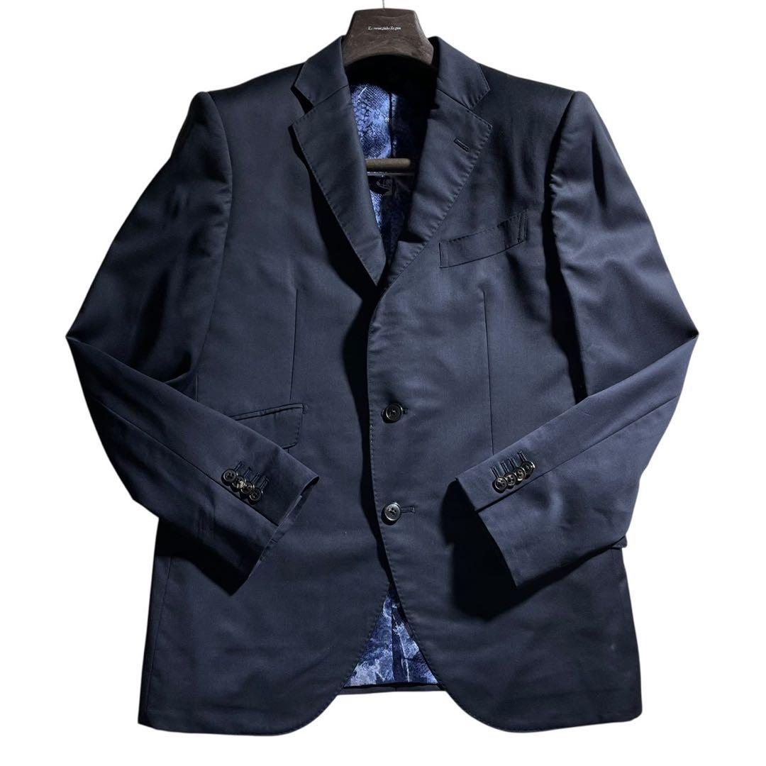 極美品 REDA 3ピース スーツ 裏地蛇柄 ネイビー イタリア生地 水牛