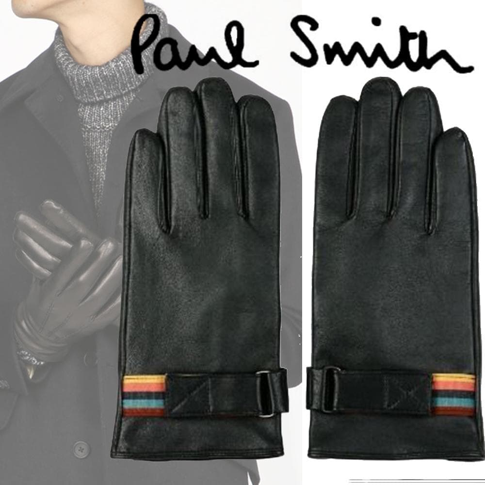 Paul Smit ポールスミス アーティストストライプレザーグローブ手袋