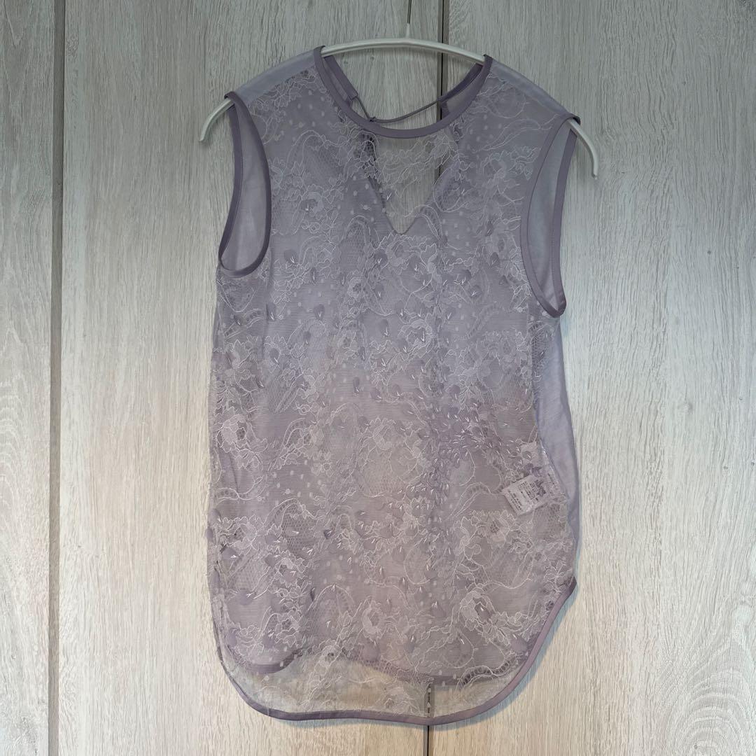 トップス MameKurogouchi Shower Flower Lace Tops GEA1】Mame Kurogouchi □Floral Lace French Sleeve Top MM25SS-SH104