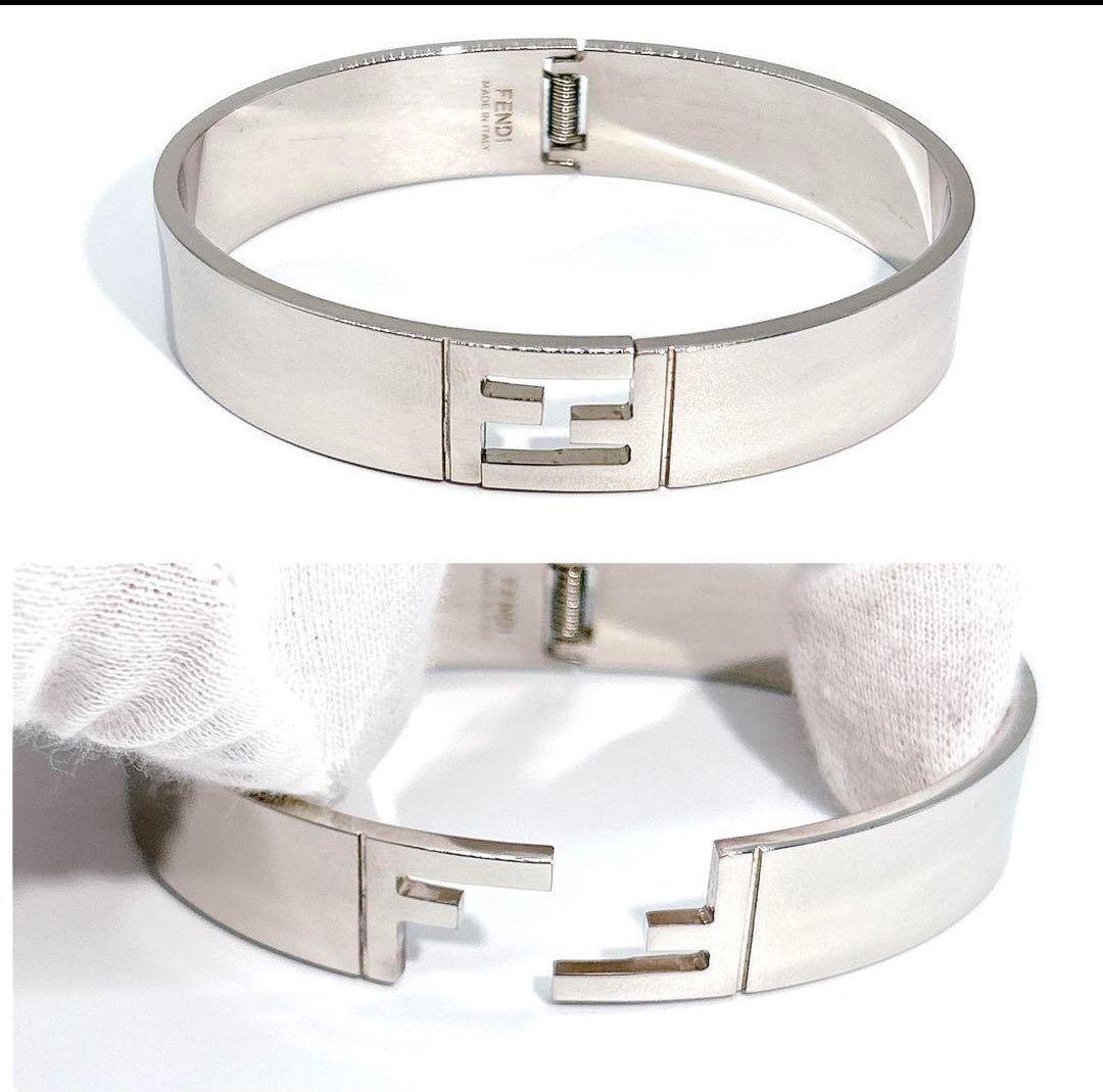 フェンディ FENDI ズッカ バングル ブレスレット シルバー サイズM