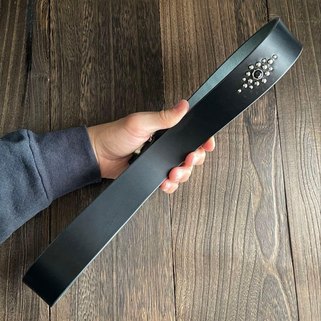 スタッズギャリソンベルト 牛ヌメ シルバー 38mm HTC CALEE