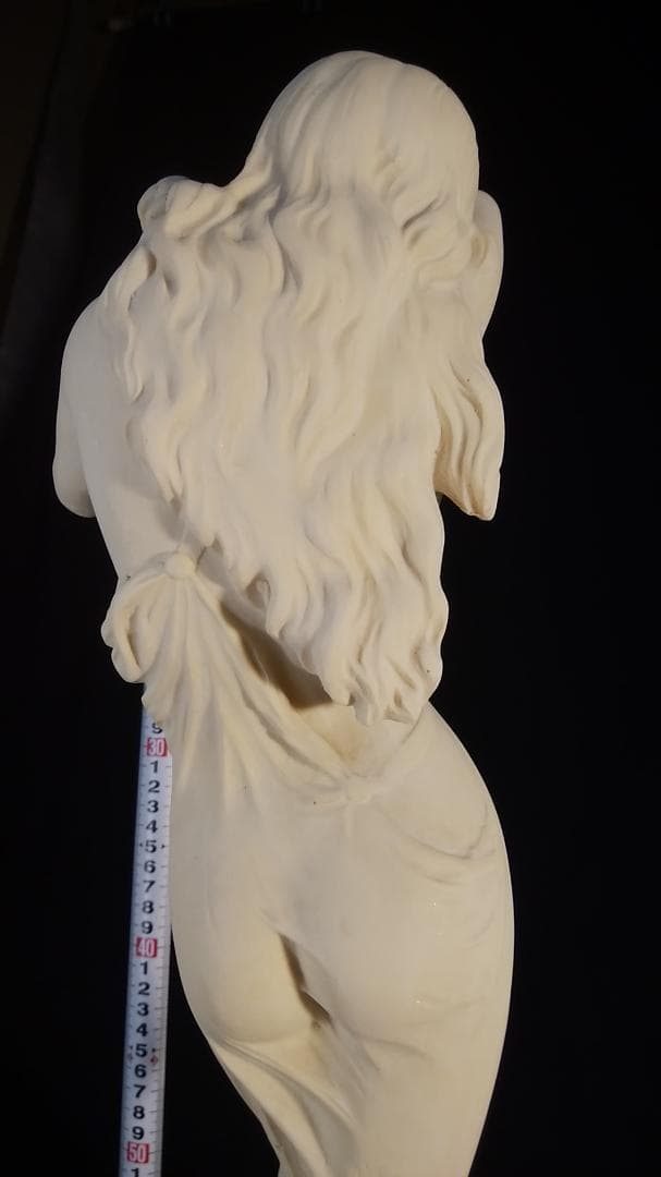 ダル作乙女★アラバスター少女彫刻裸婦像／高５３ｃｍ//白色ブロンズ銅像風女神