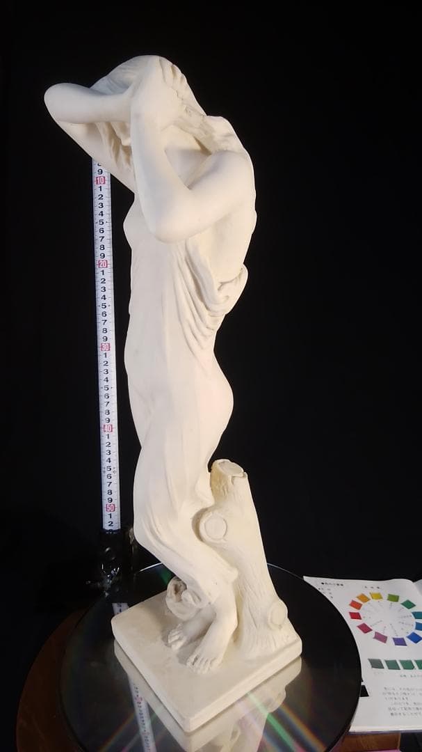 ダル作乙女★アラバスター少女彫刻裸婦像／高５３ｃｍ//白色ブロンズ銅像風女神