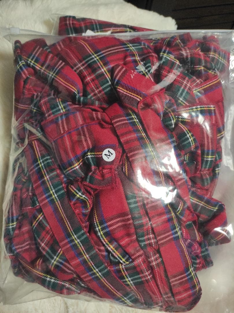 即納」CATCOCOONクラシカルドール 長袖 セットアップ 赤チェック