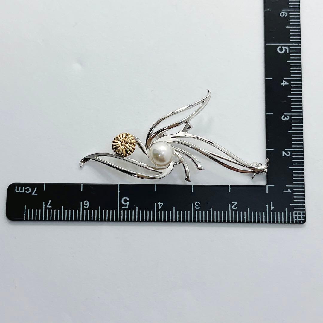 未使用品】ミキモト パール K18 菊紋 リーフ ブローチ - メルカリ