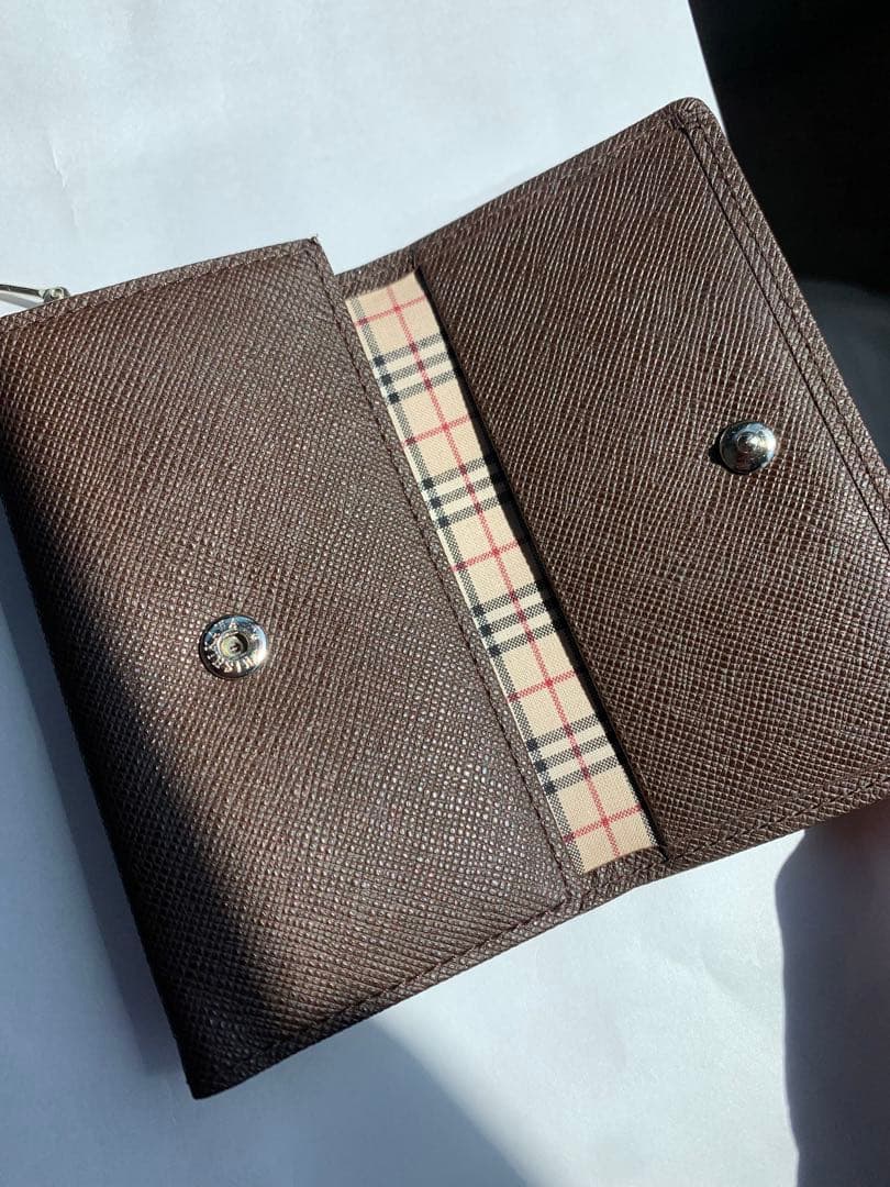 美品 BURBERRY レザー×ノバチェック柄 4連 キーケース ブラウン 美品
