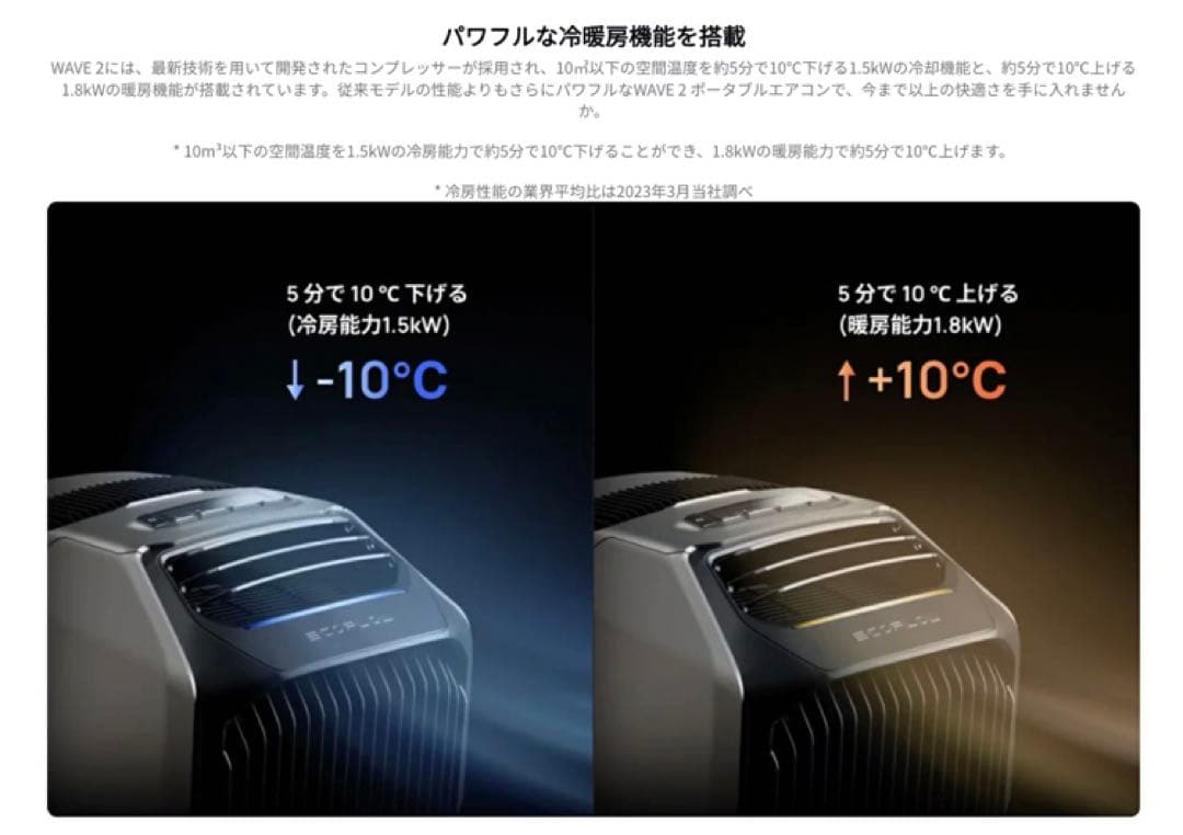 《新品・未使用品》 EcoFlow エコフロー Wave2 ポータブルエアコン